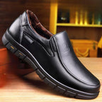 men's slip-on smart casual loafers in black plush