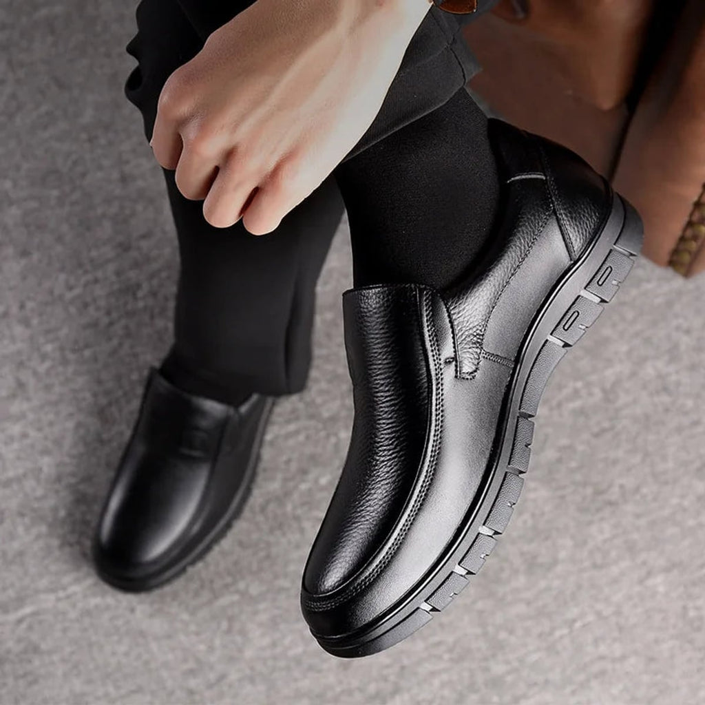 men's slip-on smart casual loafers in black