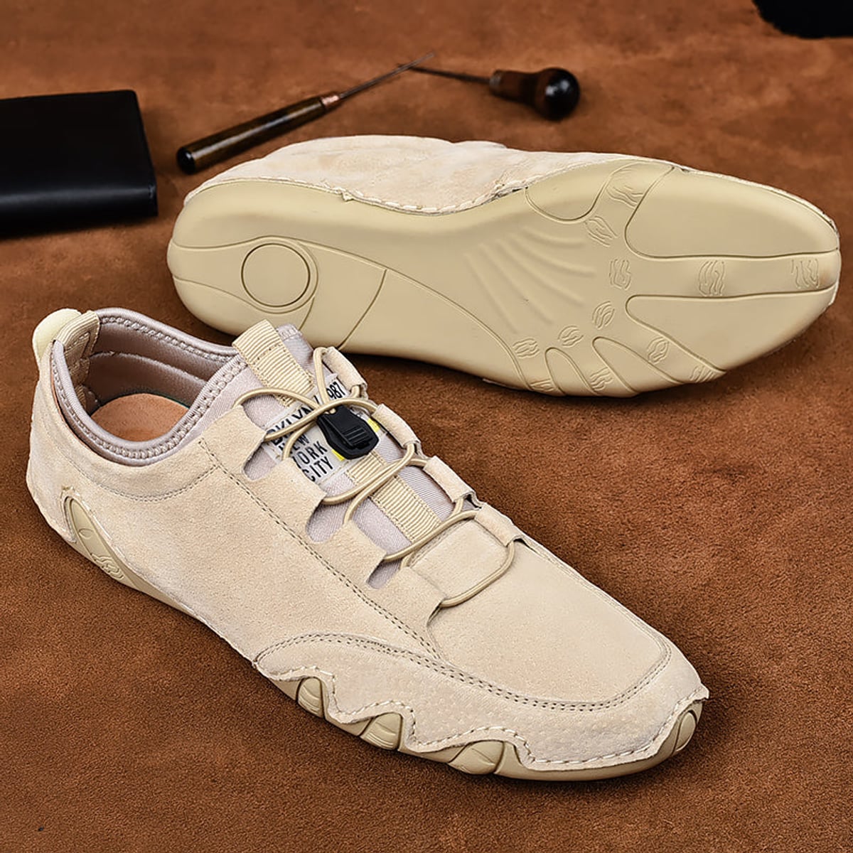 men's slip-on suede moccasins