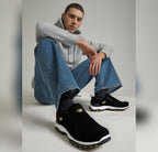 men's slip-on walking sneakers in black