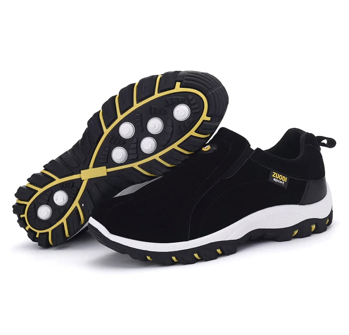 men's slip-on walking sneakers in black