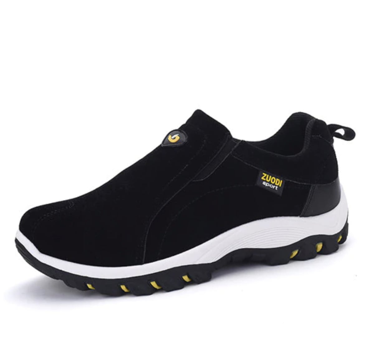 men's slip-on walking sneakers in black