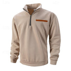 men's soft everyday quarter-zip pullover sweater in khaki
