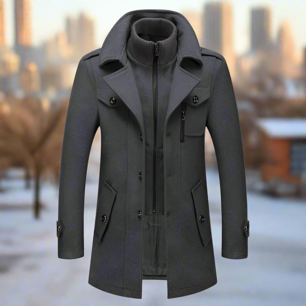 men's stand collar overcoat