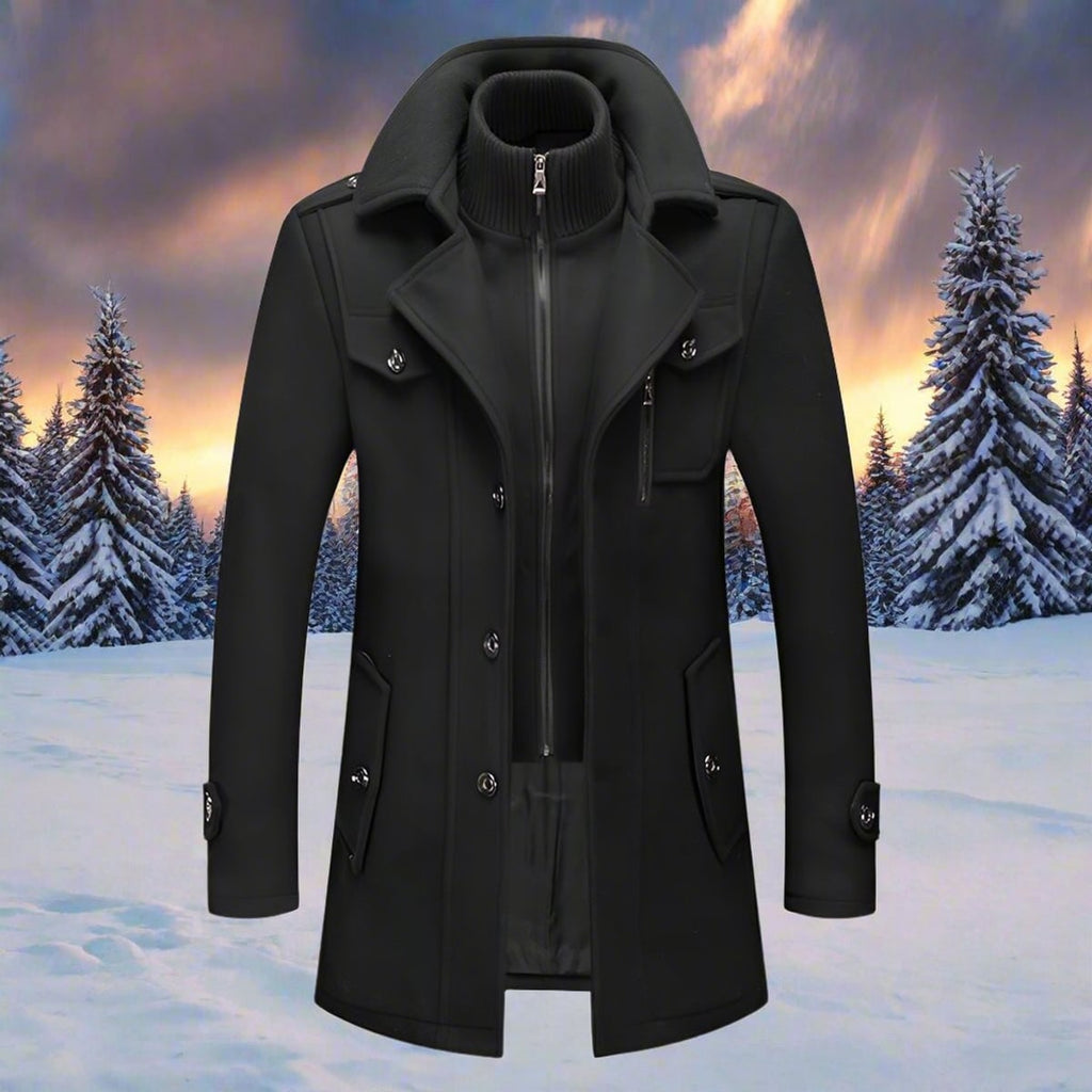 men's stand collar overcoat