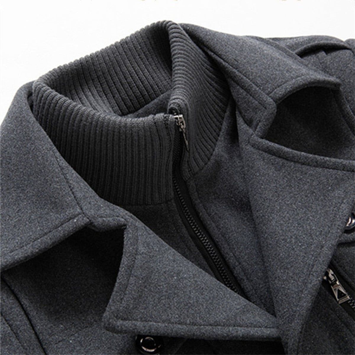 men's stand collar overcoat