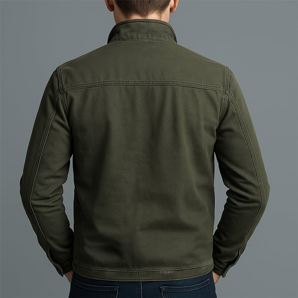 men's stand collar zip-up jacket