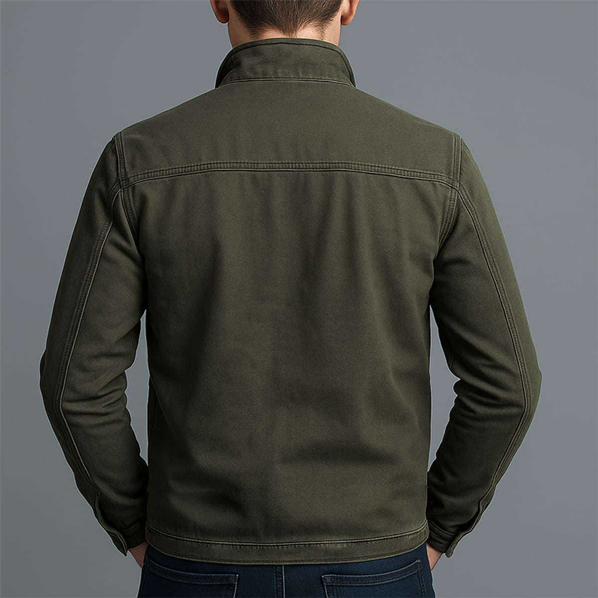 men's stand collar zip-up jacket