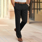 men's straight leg smart trousers in black