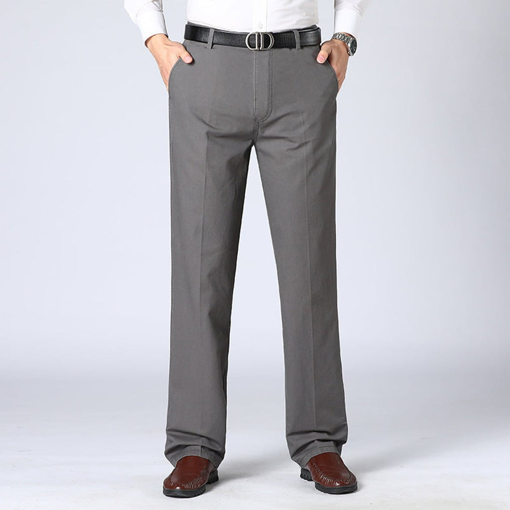 men's straight leg smart trousers in gray