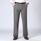 men's straight leg smart trousers in gray