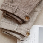 men's tapered herringbone trousers