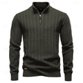 men's textured half-zip sweater in army green