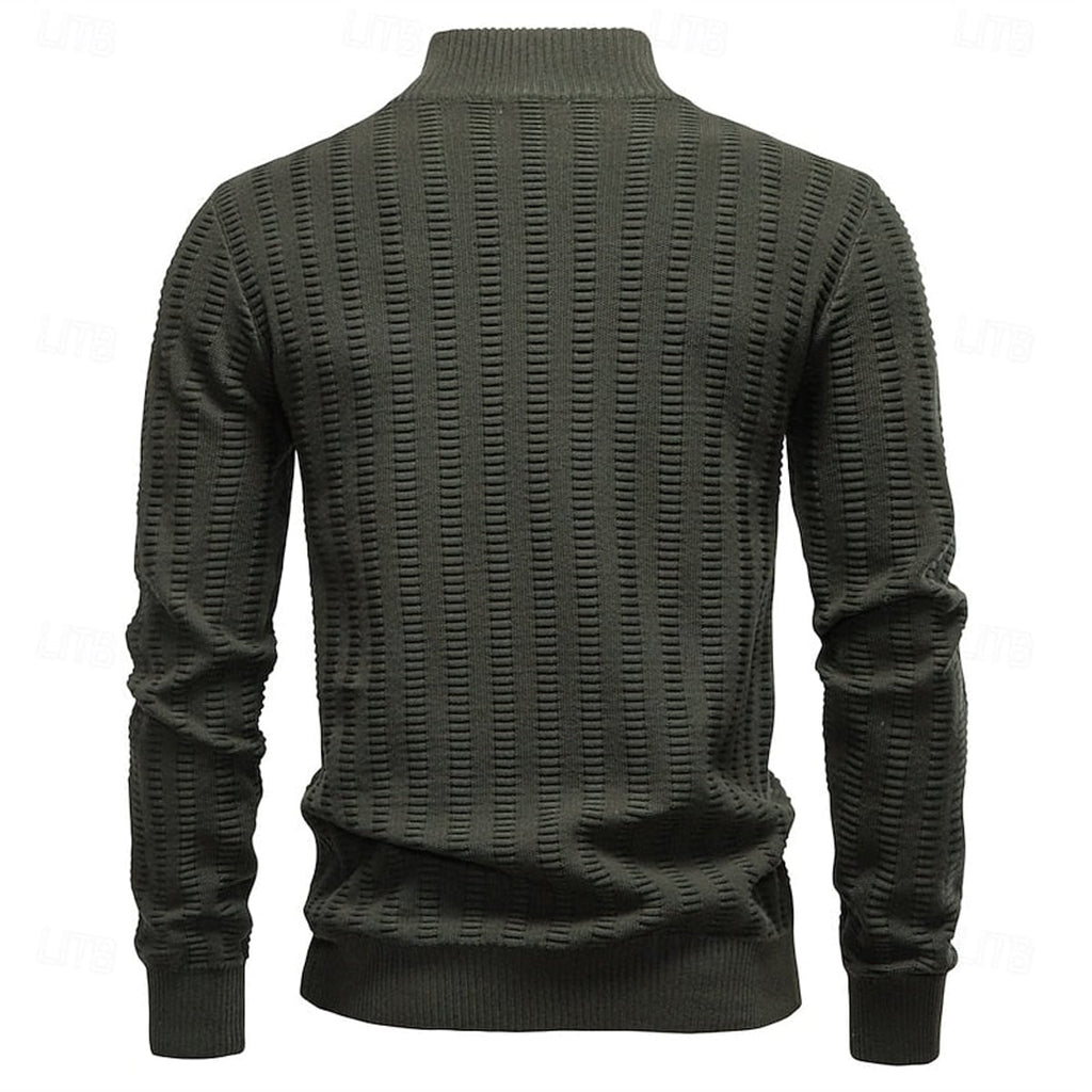men's textured half-zip sweater