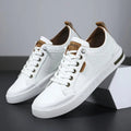 men's two-tone lace-up sneakers in white/brown
