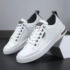 men's two-tone lace-up sneakers in white/gray