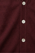 men's v-neck button cardigan in burgundy