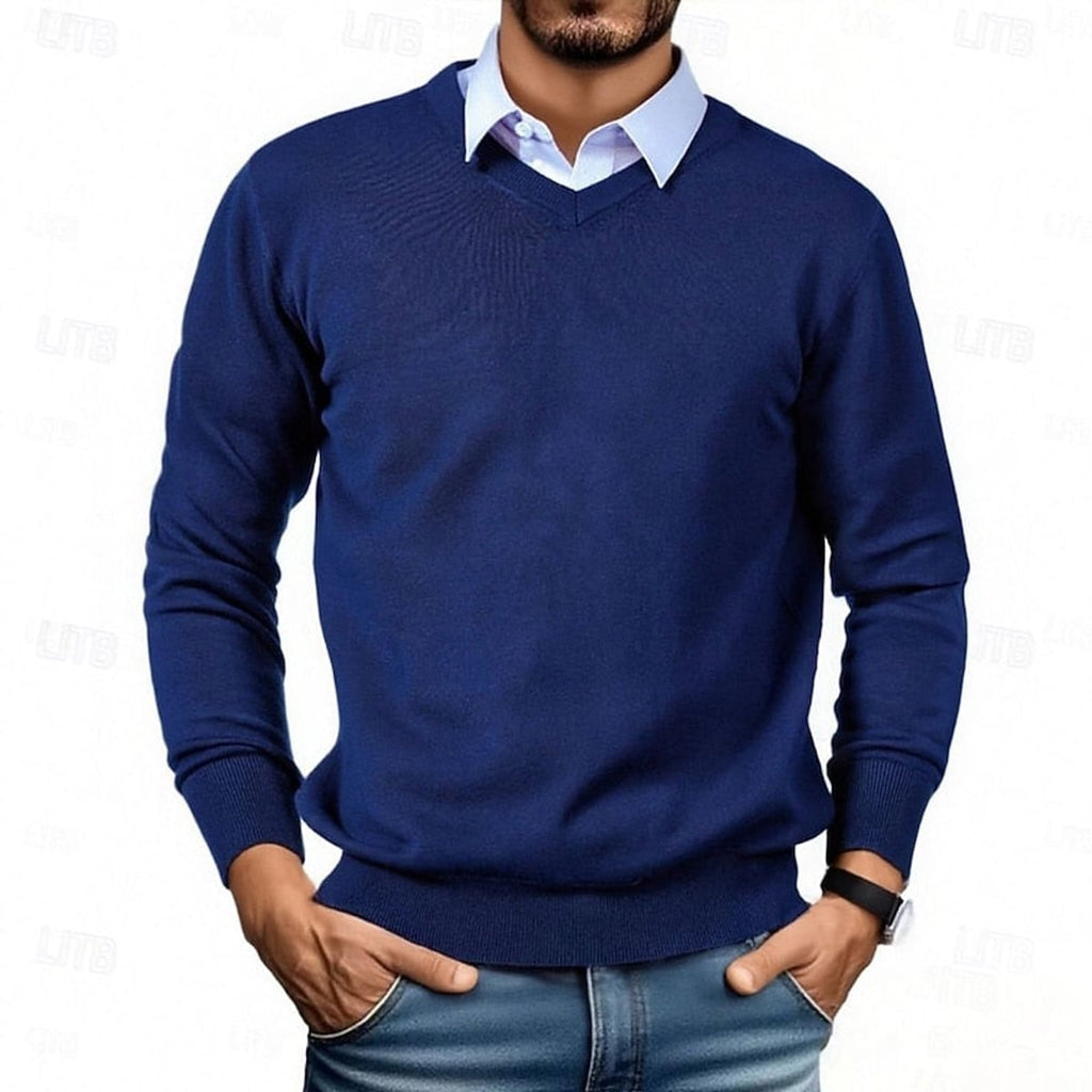 men's v-neck knit sweater