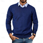 men's v-neck knit sweater
