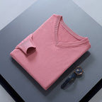 men's v-neck knit sweater in pink