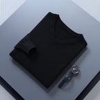men's v-neck knit sweater in black