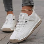 men's wide fit slip-on supportive sneakers in white