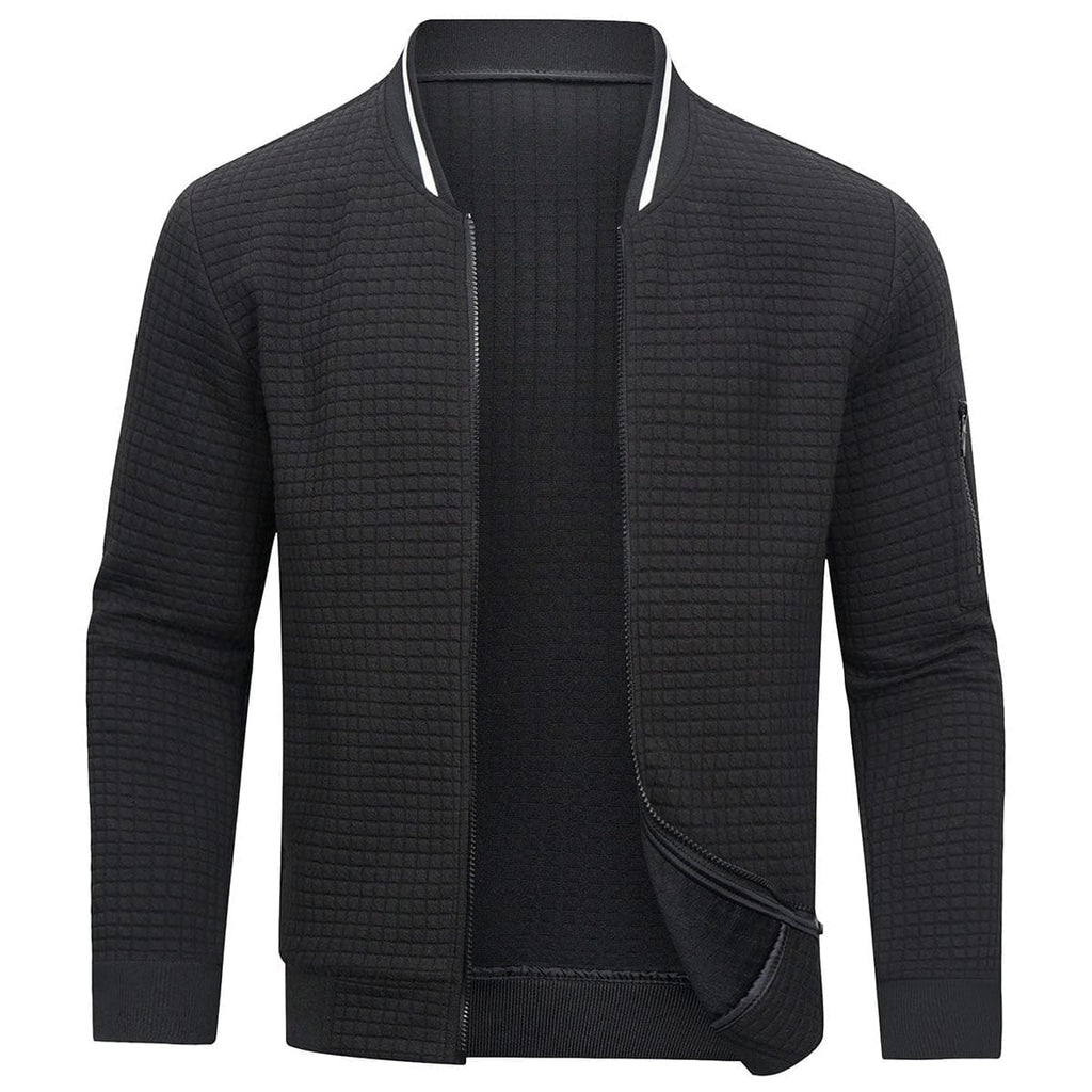 men's zip pullover sweater in black