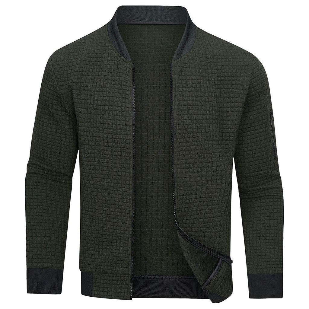 men's zip pullover sweater in green
