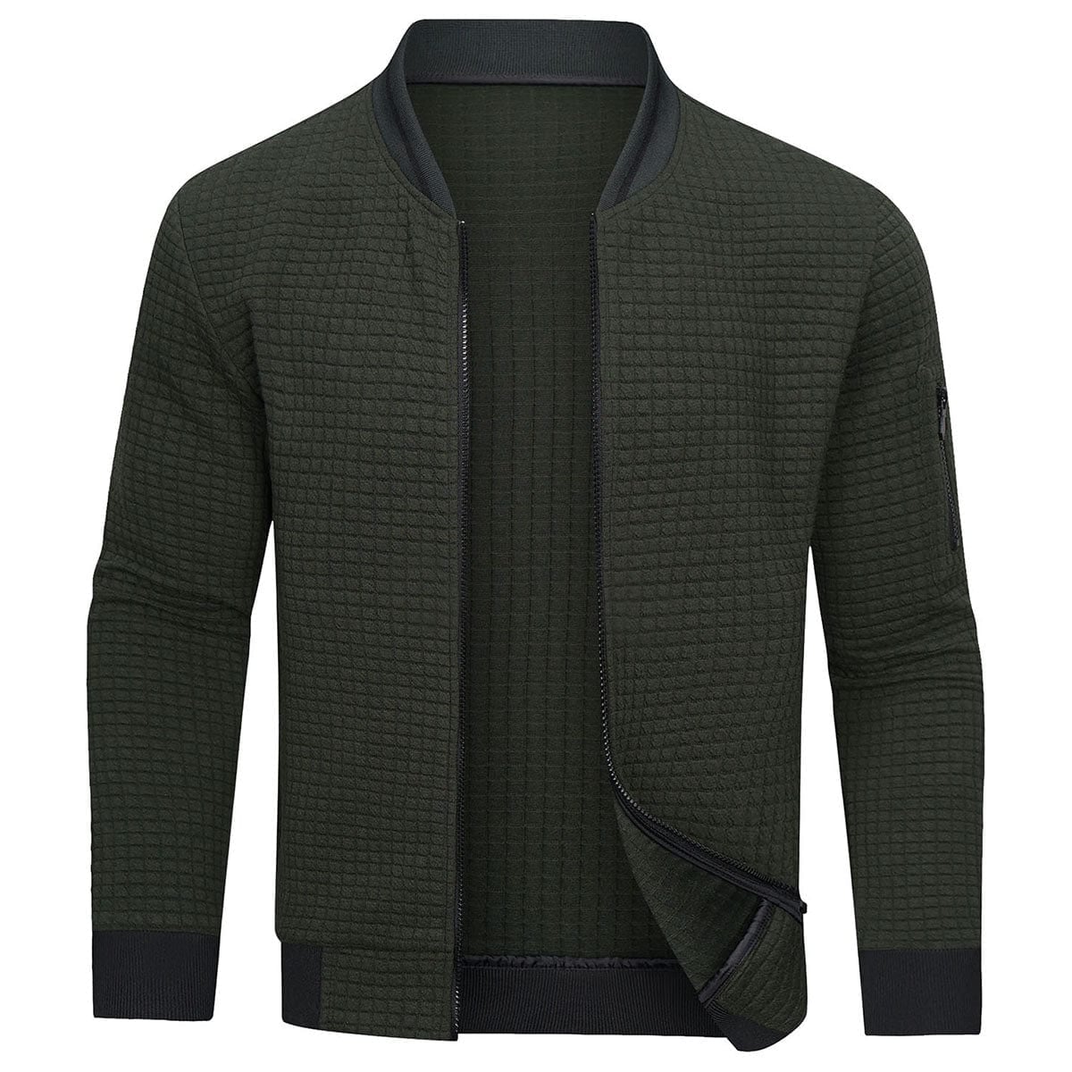men's zip pullover sweater in green