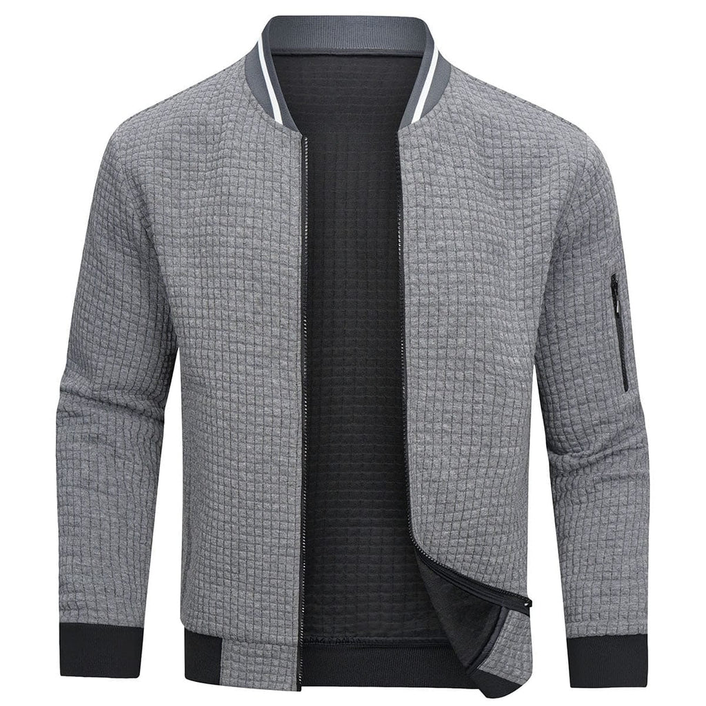 men's zip pullover sweater in gray