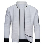 men's zip pullover sweater in white