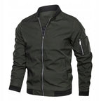 men's zip-up bomber jacket in green