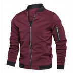 men's zip-up bomber jacket in red