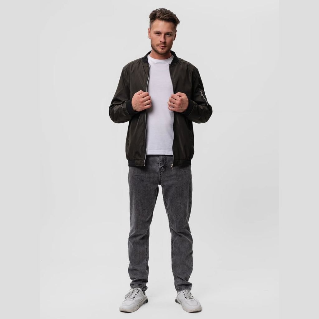 men's zip-up bomber jacket