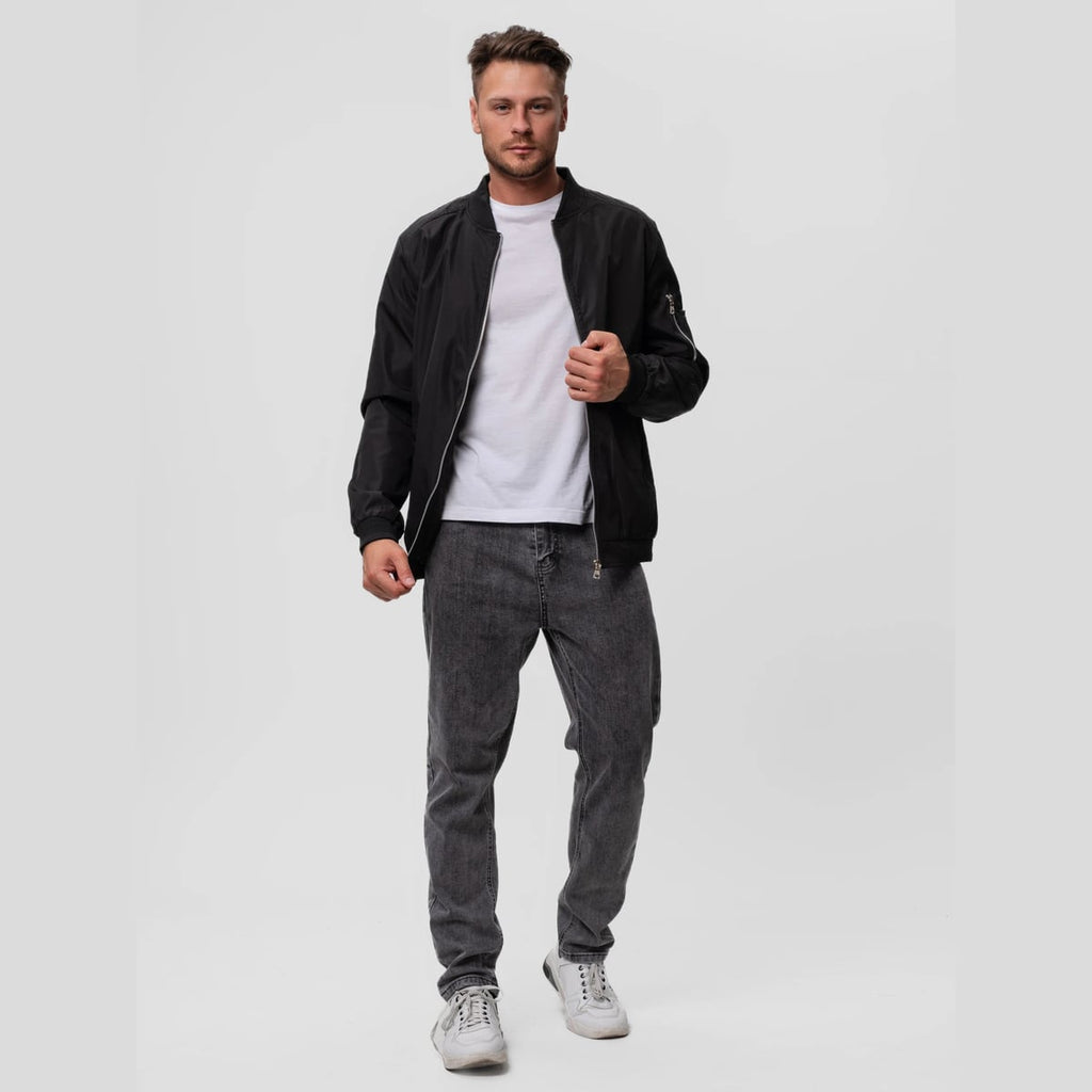 men's zip-up bomber jacket