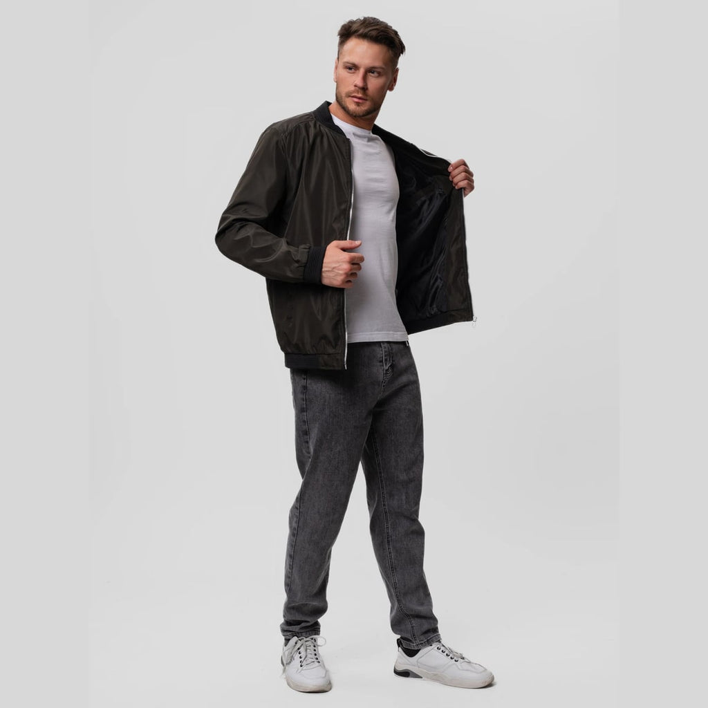 men's zip-up bomber jacket
