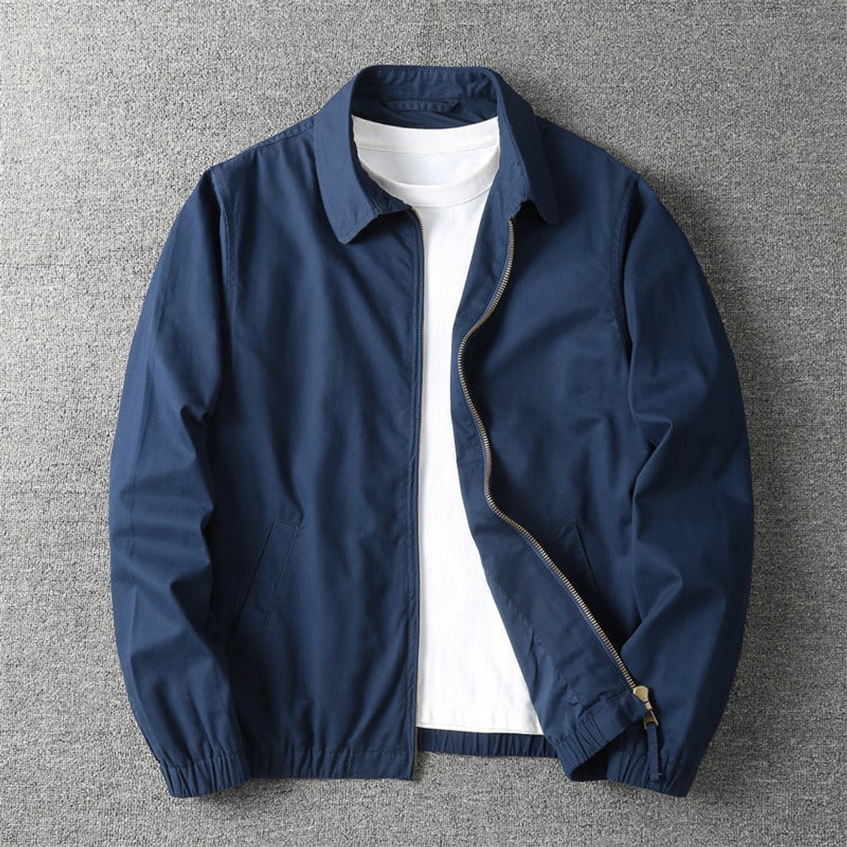 men's zip-up bomber jacket in navy