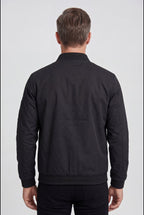 men's zip-up bomber jacket in extended sizes in black