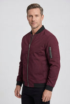 men's zip-up bomber jacket in extended sizes in red