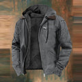 men's zip-up multi-pocket jacket in gray