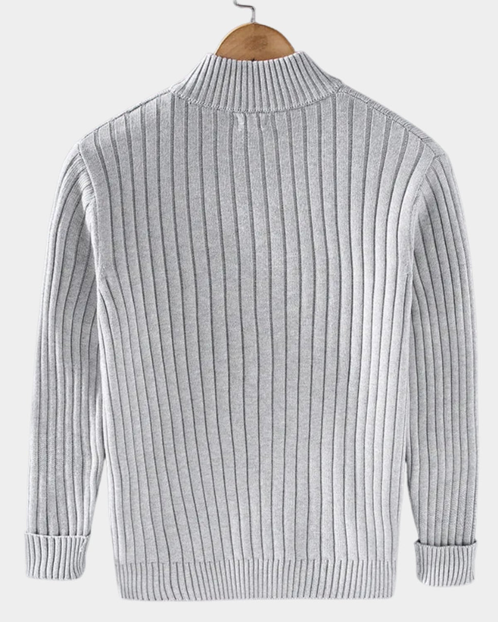 men's zip-up ribbed knit cardigan