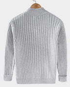 men's zip-up ribbed knit cardigan
