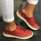 women's arch support slip-on shoes in red