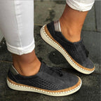 women's arch support slip-on shoes in black