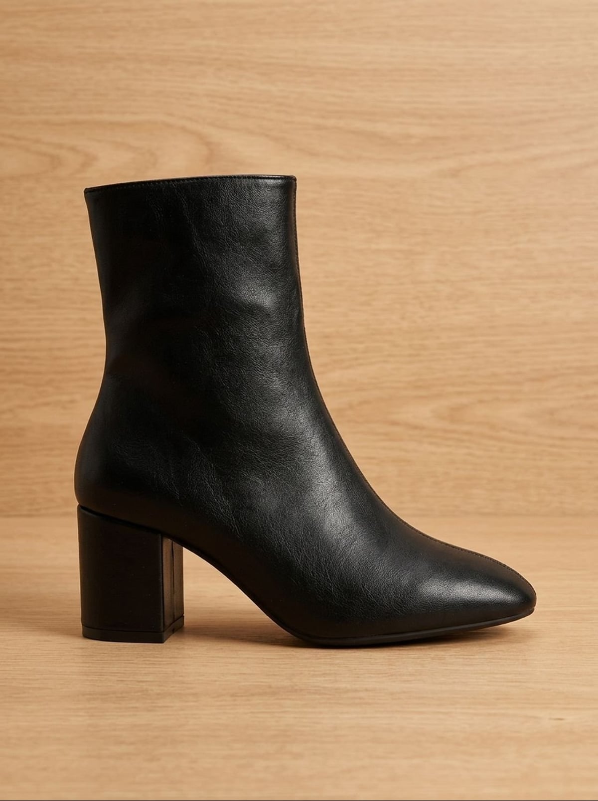 women's block heel ankle boots in black