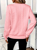 women's cable knit quarter zip pullover sweater in pink