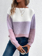 women's colour block drop shoulder sweater