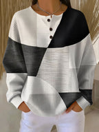 women's colour block henley sweatshirt in style 2