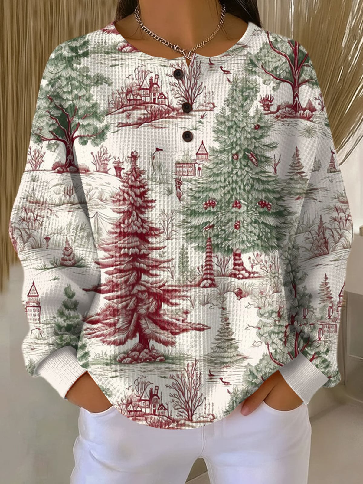 women's colour block henley sweatshirt in style 9