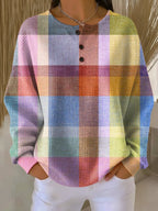 women's colour block henley sweatshirt in style 9